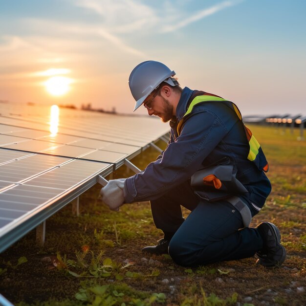 worker checking panels